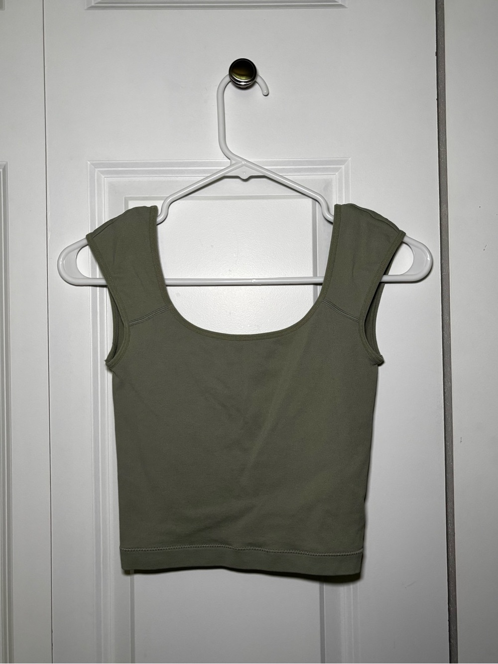 Garage Scoop Neck Ribbed Crop Tank Top